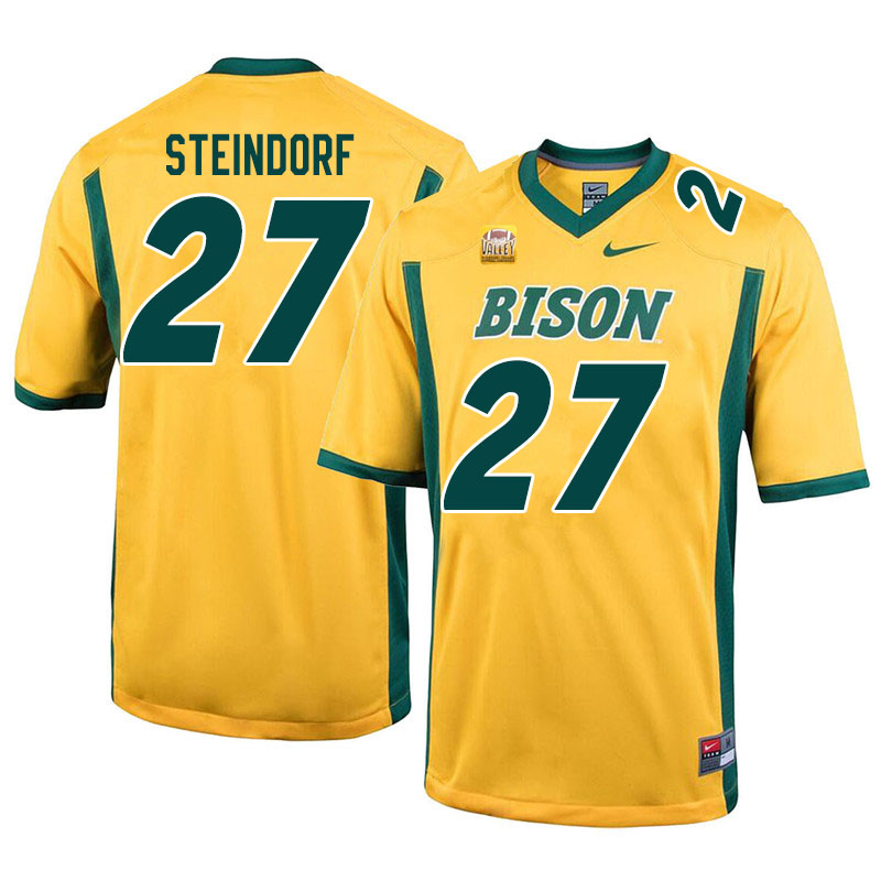 Men #27 Kaedin Steindorf North Dakota State Bison College Football Jerseys Sale-Yellow